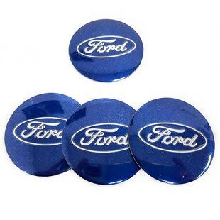 Наклейки на диски 3D Ford 55мм 4шт сині Realux 103425 фото