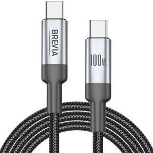 Кабель Brevia Type-C-Type-C 100W 1.2m 57120BССС1 Black 124664 фото