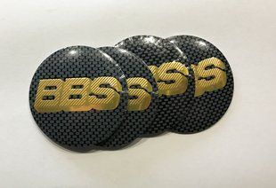 Наклейки на диски 3D BBS карбон gold 55мм 4шт Realux 31249 фото