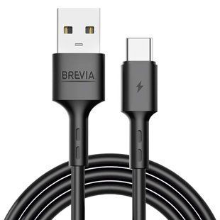 Кабель Brevia USB - Type-C 1m Black (51100BUCZ1) 124667 фото
