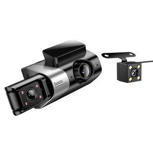 Відеореєстратор Hoco Triumph Three-Screen Simultaneous Display DI64 3" 720P/480P/480P WiFi Black 123447 фото