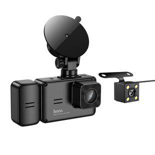 Відеореєстратор Hoco Three-Screen Simultaneous Display DI62 2" 720P/480P/480P WiFi Black 122786 фото
