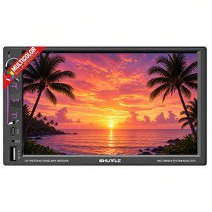 Автомагнітола Shuttle SDUD-7070 7" IPS CarPlay/Android Auto Black Multicolor 124650 фото
