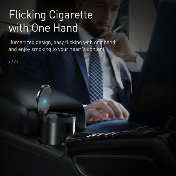 Пепельница для автомобиля Baseus Premium Car Ashtray (CRYHG01-01) Black 96260 фото