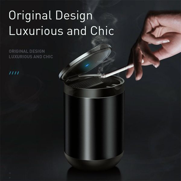 Пепельница для автомобиля Baseus Premium Car Ashtray (CRYHG01-01) Black 96260 фото