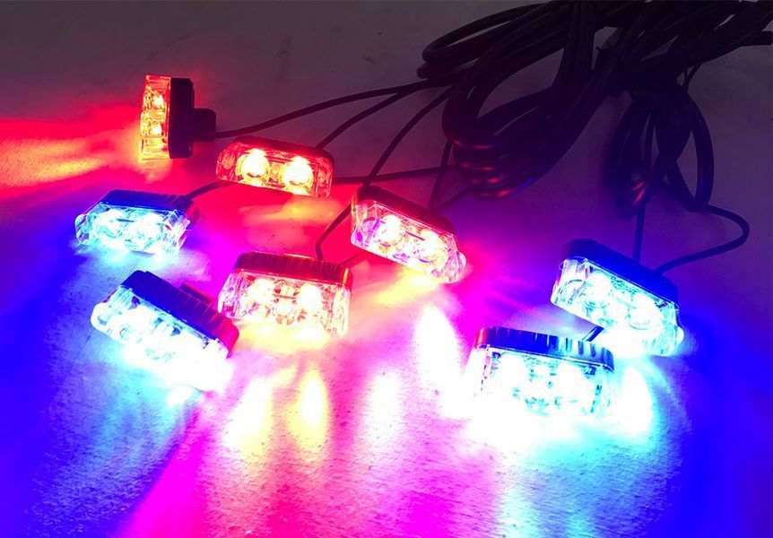 Стробоскоп LED з пультом 800 V28H R/B (синьо-червоний) 75244 фото